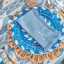 Mrs. Alice Napkins|Blue Fringe Napkins (Set Of 4)
