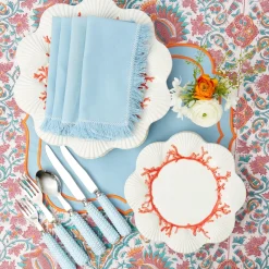 Mrs. Alice Napkins|Blue Fringe Napkins (Set Of 4)