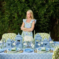 Mrs. Alice Tablecloths|Blue Garland Tablecloth