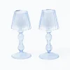 Mrs. Alice Pagodas & Lanterns|Blue Glass Lantern Tea Light Holder (Pair) - 18 Cm