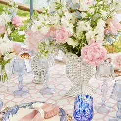 Mrs. Alice Pagodas & Lanterns|Blue Glass Lantern Tea Light Holder (Pair) - 18 Cm