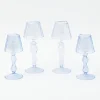 Mrs. Alice Pagodas & Lanterns|Blue Glass Lantern Tea Light Holder Set