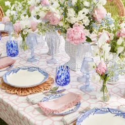 Mrs. Alice Pagodas & Lanterns|Blue Glass Lantern Tea Light Holder Set