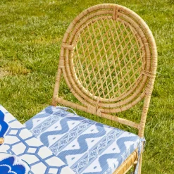 Mrs. Alice Cushions|Blue Ikat Seat Pad Cushion