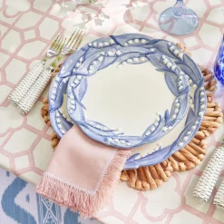 Mrs. Alice Crockery Sets|Blue Lily Of The Valley Dinner & Starter Plates (Set Of 8)