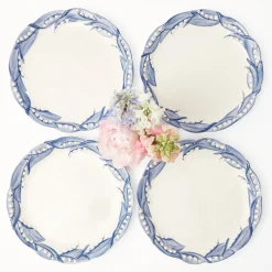 Mrs. Alice Dinner Plates|Blue Lily Of The Valley Dinner Plates (Set Of 4)