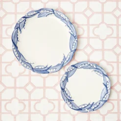 Mrs. Alice Crockery Sets|Blue Lily Of The Valley Starter Plates (Set Of 4)