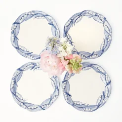 Mrs. Alice Starter Plates|Blue Lily Of The Valley Starter Plates (Set Of 4)
