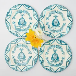 Mrs. Alice Dinner Plates|Blue Melograno Dinner Plates (Set Of 4)