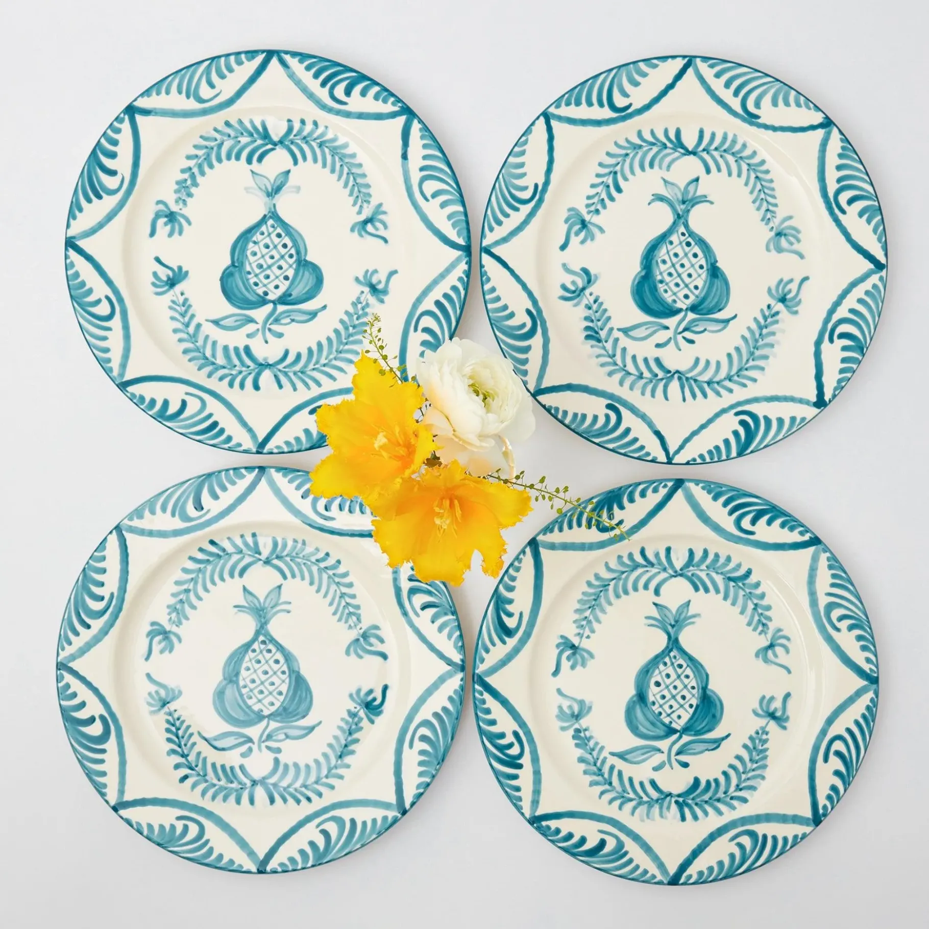 Mrs. Alice Crockery Sets|Blue Melograno Dinner Plates (Set Of 4)