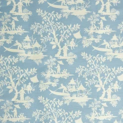 Mrs. Alice Serena Fresson Fabrics|Blue Pagoda Garden Fabric