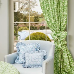 Mrs. Alice Serena Fresson Fabrics|Blue Pagoda Garden Fabric