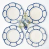 Mrs. Alice Dinner Plates|Blue Petal Bamboo Dinner Plate (Set Of 4)