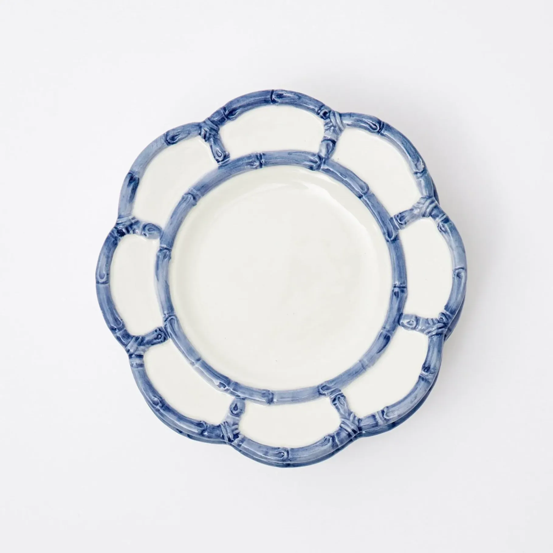 Mrs. Alice Crockery Sets|Blue Petal Bamboo Dinner & Starter Plates (Set Of 8)
