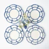 Mrs. Alice Starter Plates|Blue Petal Bamboo Dinner & Starter Plates (Set Of 8)