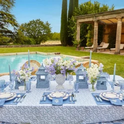 Mrs. Alice Bamboo Crockery|Blue Petal Bamboo Starter Plate (Set Of 4)