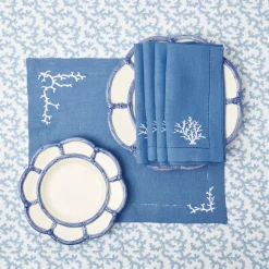 Mrs. Alice Crockery Sets|Blue Petal Bamboo Starter Plate (Set Of 4)