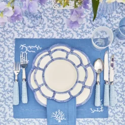 Mrs. Alice Crockery Sets|Blue Petal Bamboo Starter Plate (Set Of 4)