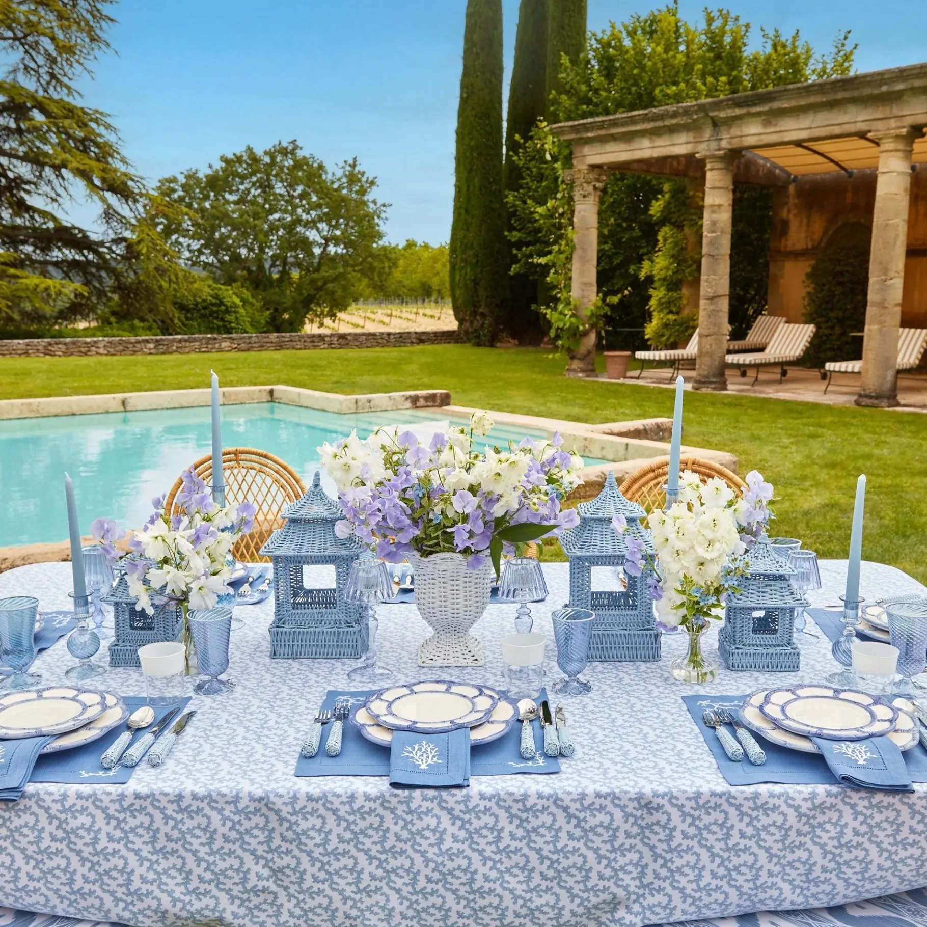 Mrs. Alice Crockery Sets|Blue Petal Bamboo Starter Plate (Set Of 4)