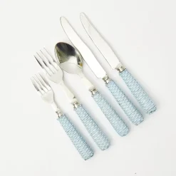 Mrs. Alice Cutlery Sets|Blue Rattan Cutlery (5 Piece)