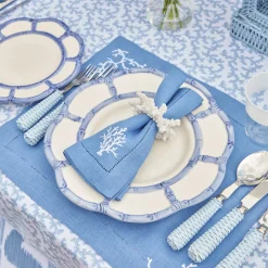 Mrs. Alice Rattan Tableware|Blue Rattan Cutlery (5 Piece)