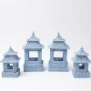 Mrs. Alice Rattan Tableware|Blue Rattan Pagoda Lantern Set