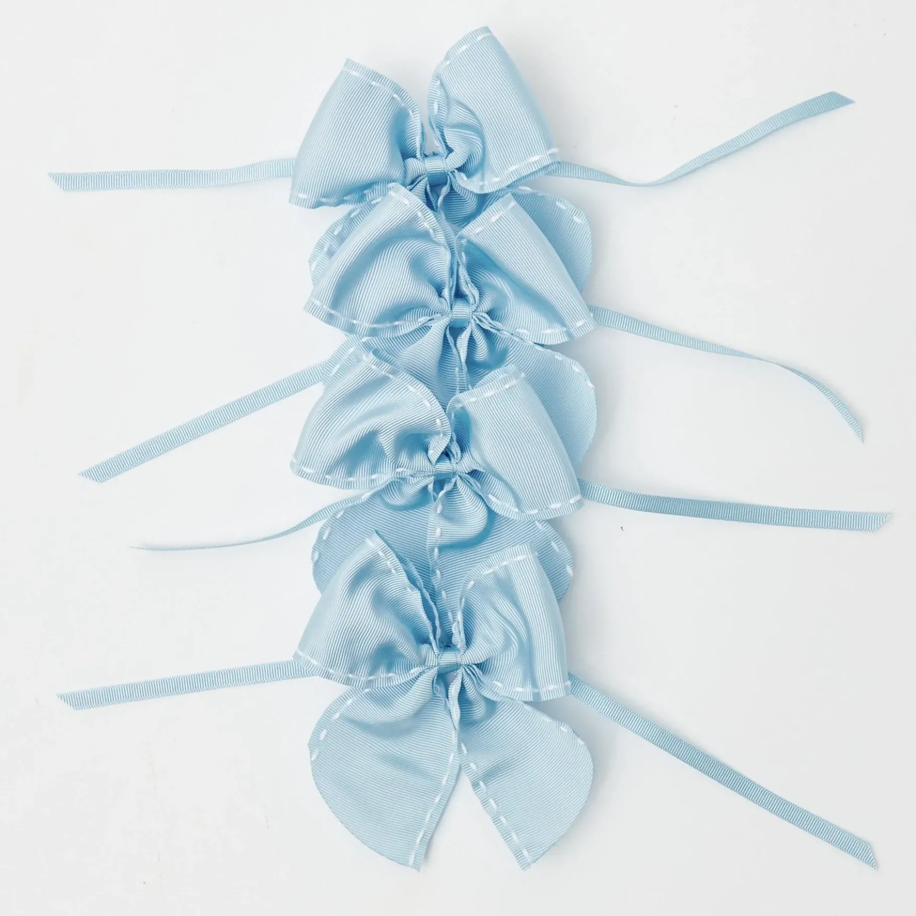 Mrs. Alice Napkin Rings, Bows & Wreaths|Blue Saddle Stitch Napkin Bows (Set Of 4)