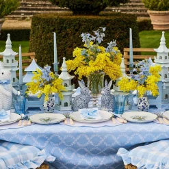 Mrs. Alice Napkin Rings, Bows & Wreaths|Blue Saddle Stitch Napkin Bows (Set Of 4)