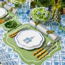 Mrs. Alice Starter Plates|Blue Scalloped Pagoda Starter Plate