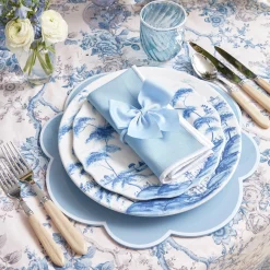 Mrs. Alice Glasses|Blue Swirl Water Glasses With White Rim (Set Of 4)