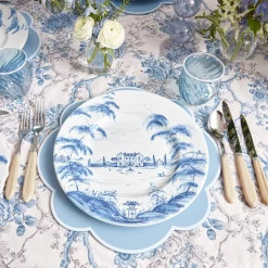 Mrs. Alice Glasses|Blue Swirl Water Glasses With White Rim (Set Of 4)