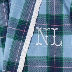 Mrs. Alice Aprons & Robes|Blue Tartan Frilled Dressing Gown