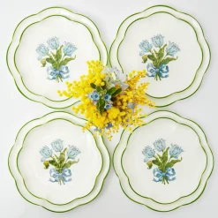 Mrs. Alice Starter Plates|Blue Tulip Dinner & Starter Plates (Set Of 8)