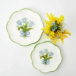 Mrs. Alice Starter Plates|Blue Tulip Dinner & Starter Plates (Set Of 8)