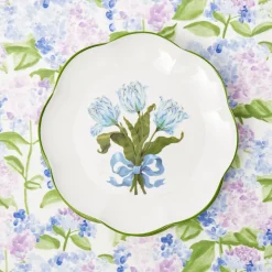 Mrs. Alice Dinner Plates|Blue Tulip Dinner Plates (Set Of 4)