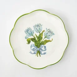 Mrs. Alice Dinner Plates|Blue Tulip Dinner Plates (Set Of 4)