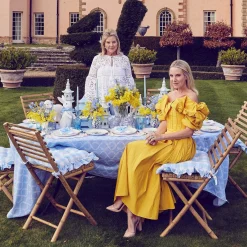 Mrs. Alice Crockery Sets|Blue Tulip Dinner Plates (Set Of 4)