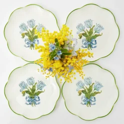 Mrs. Alice Starter Plates|Blue Tulip Starter Plates (Set Of 4)