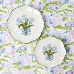 Mrs. Alice Crockery Sets|Blue Tulip Starter Plates (Set Of 4)