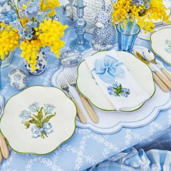 Mrs. Alice Crockery Sets|Blue Tulip Starter Plates (Set Of 4)