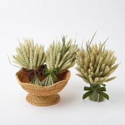 Mrs. Alice Rattan Tableware|Brown Scalloped Rattan Bowl (Medium)