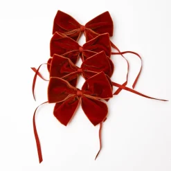 Mrs. Alice Napkin Rings, Bows & Wreaths|Burnt Orange Napkin Bows (Set Of 4)
