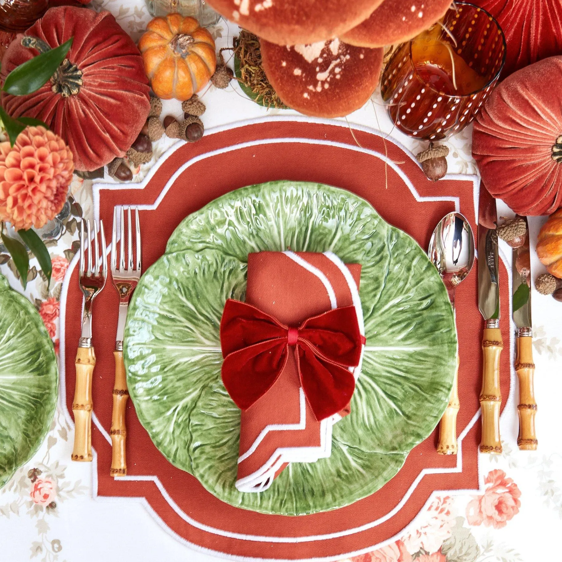 Mrs. Alice Napkin Rings, Bows & Wreaths|Burnt Orange Napkin Bows (Set Of 4)