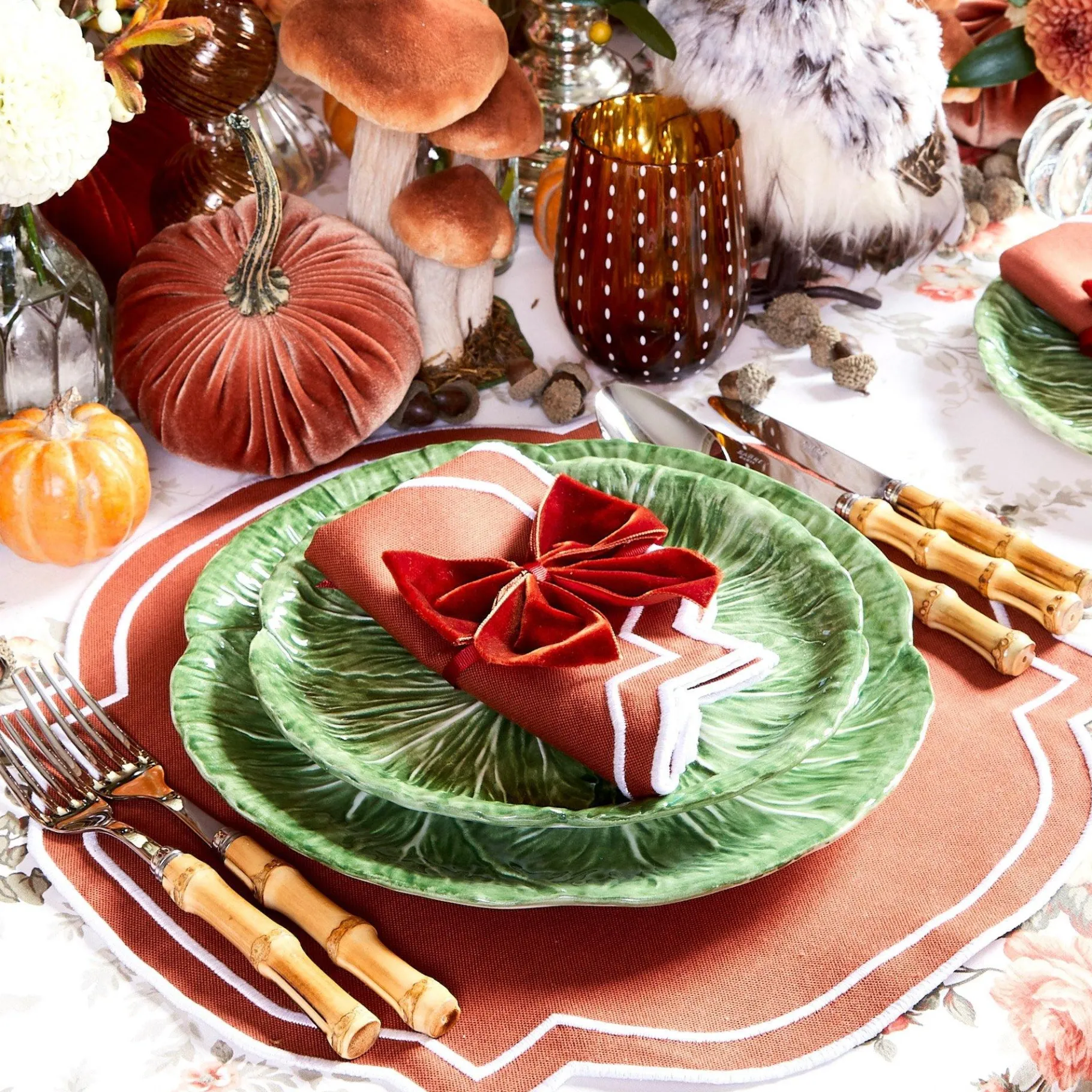 Mrs. Alice Napkin Rings, Bows & Wreaths|Burnt Orange Napkin Bows (Set Of 4)