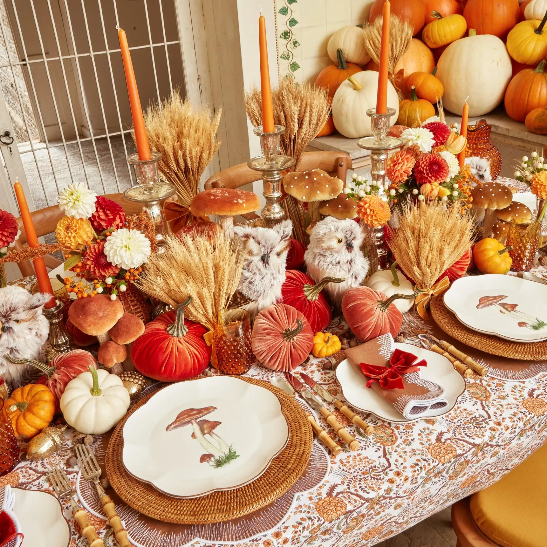 Mrs. Alice Napkin Rings, Bows & Wreaths|Burnt Orange Napkin Bows (Set Of 4)