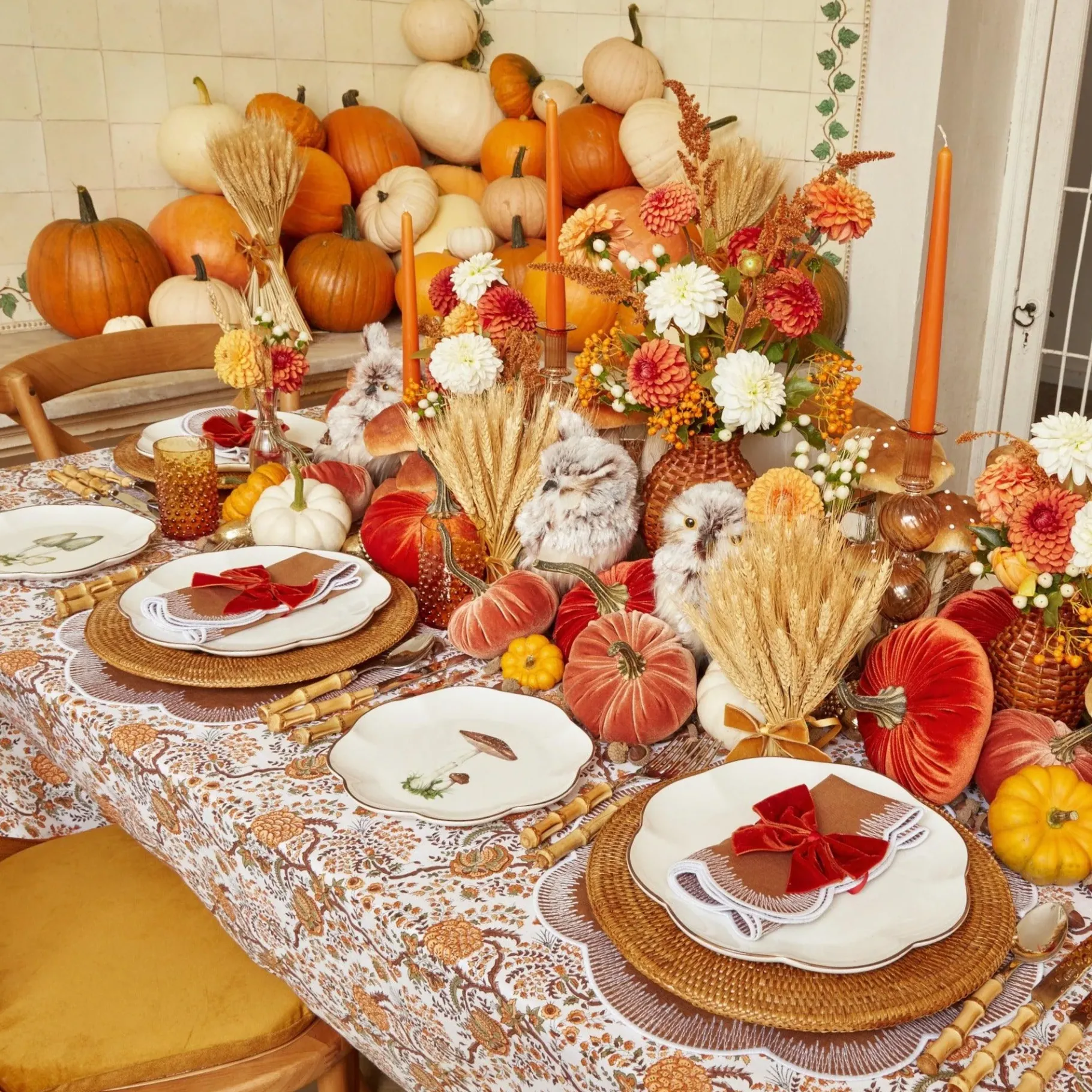 Mrs. Alice Napkin Rings, Bows & Wreaths|Burnt Orange Napkin Bows (Set Of 4)