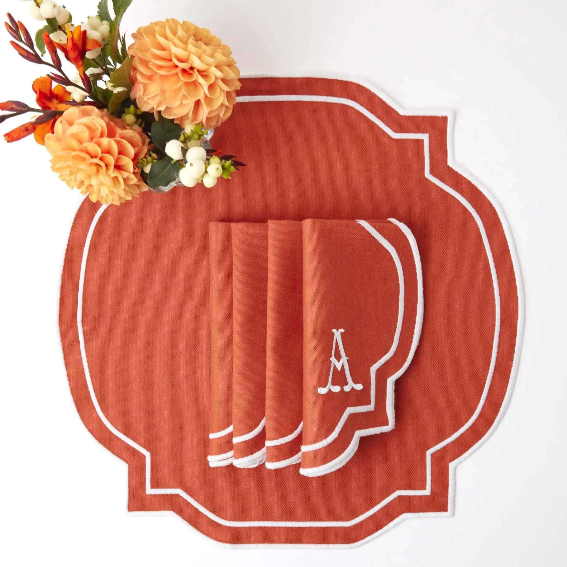 Mrs. Alice Placemats|Burnt Orange Placemats (Set Of 4)