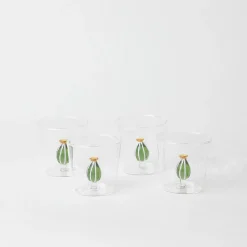 Mrs. Alice Glasses|Cactus Water Glasses (Set 4)
