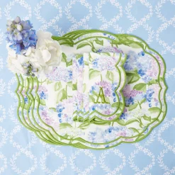 Mrs. Alice Table Linen Sets|Camilla Hydrangea Placemats & Napkins (Set Of 4)