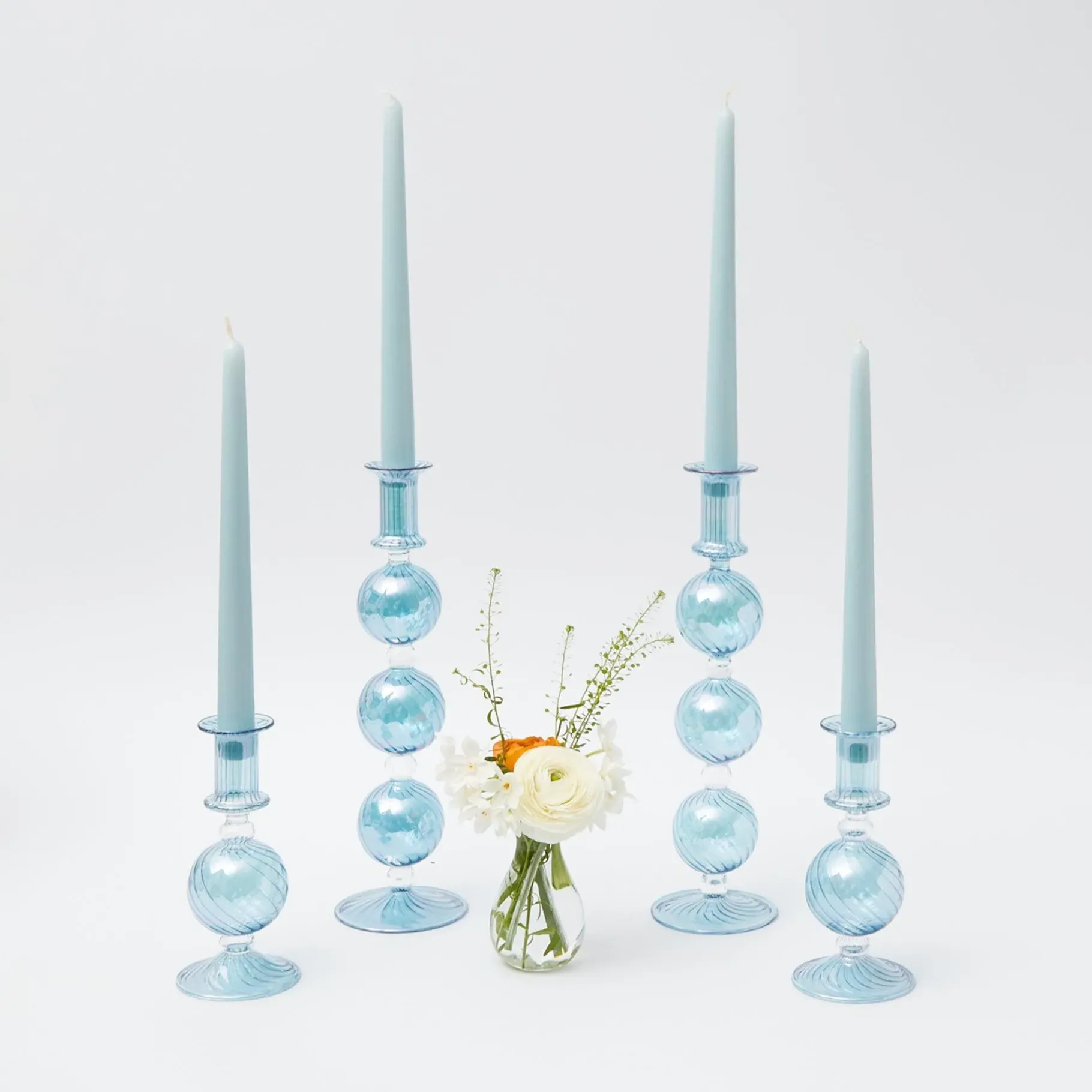 Mrs. Alice Candle Holders|Camille Azure Candle Set (Blue)